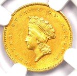 1855-O Type 2 Indian Gold Dollar Coin