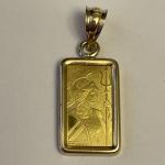 1 Gm Britannia Gold Bar with 14kt Bezel