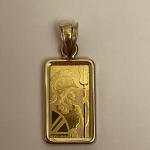 1 Gm Britannia Gold Bar with 14kt Bezel