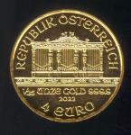 2022 Austrian Gold Philharmonic 1/25 oz Coin