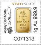 1 Gram PAMP Suisse Fortuna Gold Bar .9999