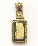 Pamp Suisse Fortuna 1g Gold Bar Pendant