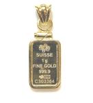 Pamp Suisse Fortuna 1g Gold Bar Pendant
