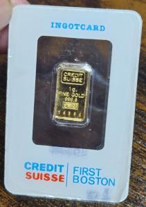 Credit Suisse Valcambi 1 Gram Gold Bar