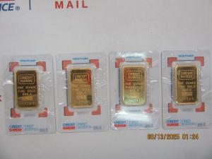 Credit Suisse First Boston 1 oz Gold Bars - 4 Pack