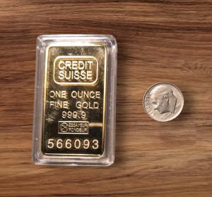 Credit Suisse 1 oz Gold Covered Bar & Coin