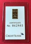 1 Gram Statue of Liberty Gold Bar - Credit Suisse