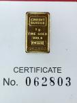 1 Gram Statue of Liberty Gold Bar - Credit Suisse