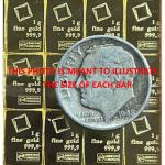 Valcambi Suisse 1g Gold CombiBar™ .9999 Fine Gold