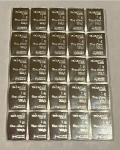 25 Valcambi Suisse 1-Gram Silver Bars .999 Fine