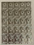 25 Valcambi Suisse 1-Gram Silver Bars .999 Fine