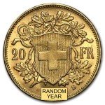 Swiss Gold 20 Francs Helvetia Coin (1897-1949)