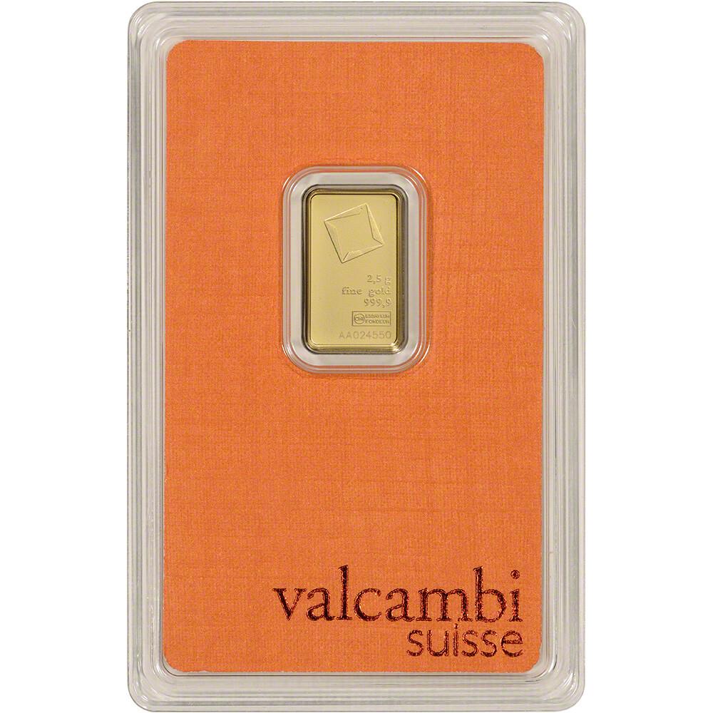 Valcambi Suisse 2.5g Gold Bar - 999.9 Fine