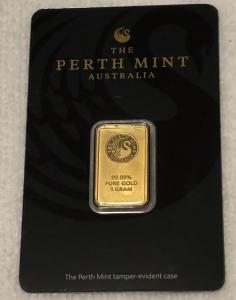 5 Gram Perth Mint Gold Bar with Assay