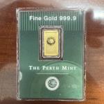 Perth Mint 1g Gold Bar with Vintage Assay Card