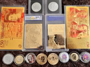 6 Royal Set 24K Gold & 999 Silver Coins