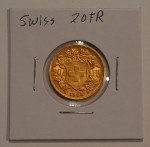 1935 Swiss Helvetia 20 Franc Gold Coin 0.1867 oz