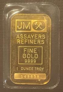 Johnson Matthey 1 oz Gold Bar 999.9 Fine