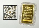 Vintage Johnson Matthey 10g .9999 Fine Gold Bar