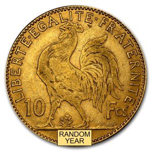 France Gold 10 Francs Rooster Coin (1899-1914)