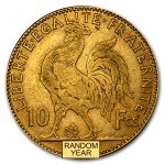 France Gold 10 Francs Rooster Coin (1899-1914)