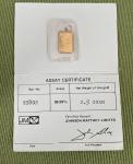 Johnson Matthey 2.5 Gram Gold Bar with Bezel
