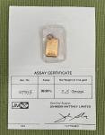 Johnson Matthey 2.5 Gram 24K Gold Bar