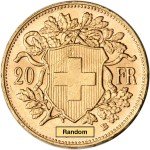 Swiss Gold 20 Francs Coin - Helvetia Design