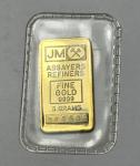 Vintage Johnson Matthey 5g .9999 Fine Gold Bar