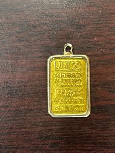 Johnson Matthey 2.5g Gold Bar Pendant