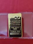 Johnson Matthey 1 Oz Gold Layered Bar Gift Box
