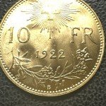1922 Switzerland 10 Francs Gold Coin - Bern Mint