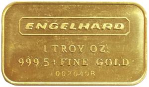 Vintage 1 oz Engelhard Gold Bar 999.5 Fine