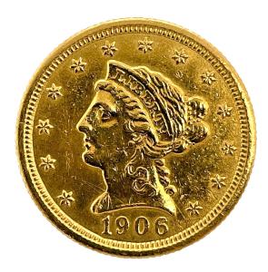 1906 $2.50 Liberty Head Gold Quarter Eagle Coin