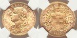 1927B Swiss Confederation 20 Francs Gold Coin