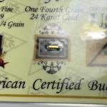 Vintage 24kt Gold Ingot - 1/4 Grain Bullion