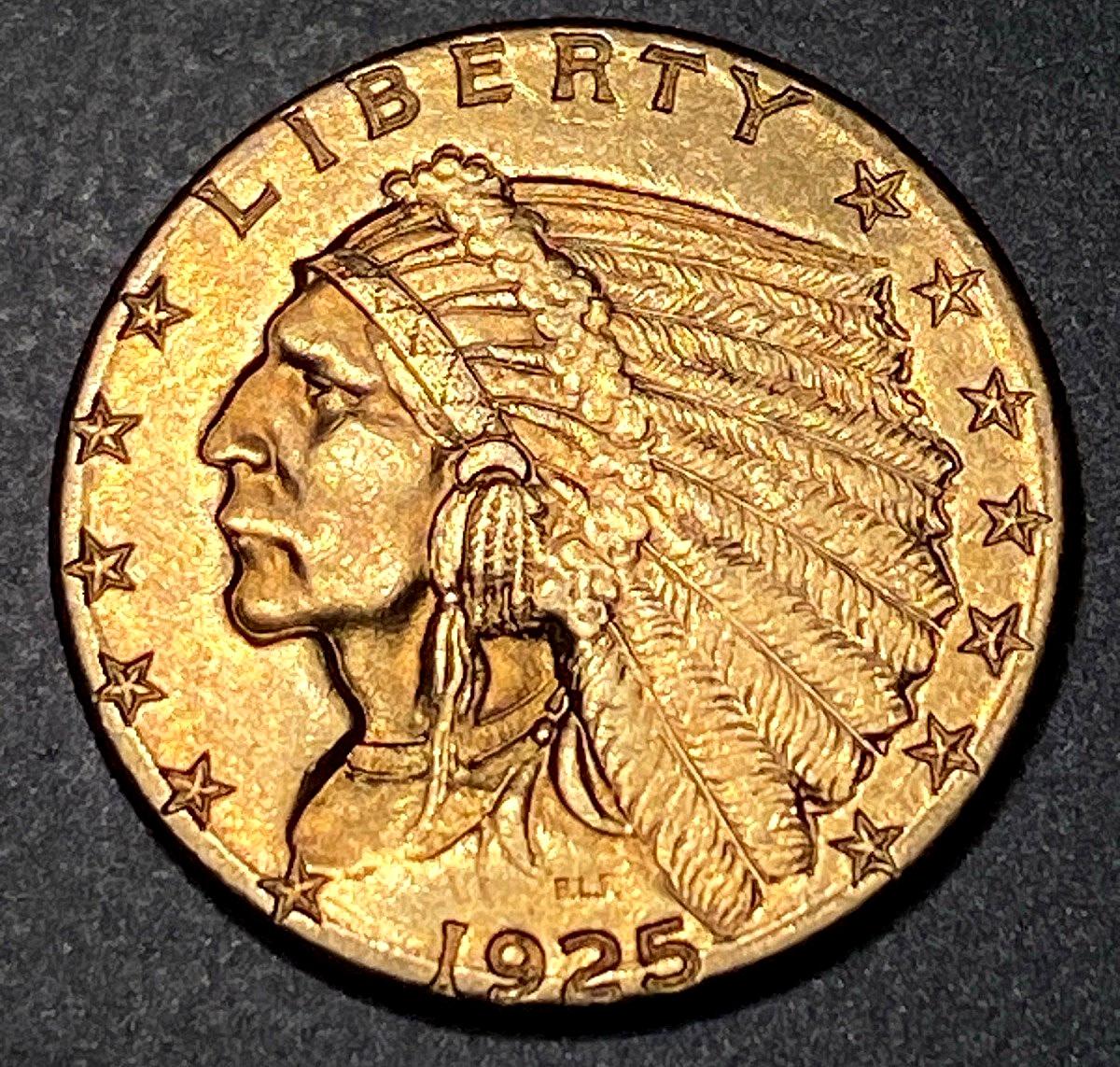 1925 D $2.50 Indian Head Gold Coin
