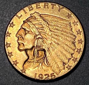 1925 D $2.50 Indian Head Gold Coin