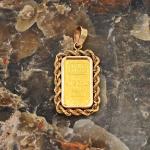 24k Gold Credit Suisse Ingot Bar Pendant Charm