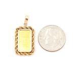 24k Gold Credit Suisse Ingot Bar Pendant Charm