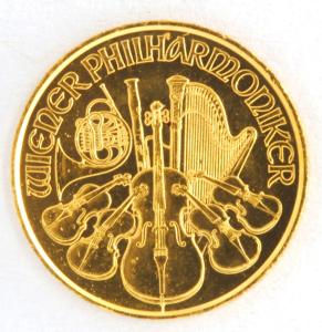 2022 Austrian Philharmonic 1/25 Oz Gold Coin