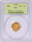 1903 Liberty Head Quarter Eagle Gold Coin MS61