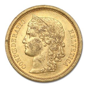 Swiss 20 Francs Gold Coin - Crowned Head
