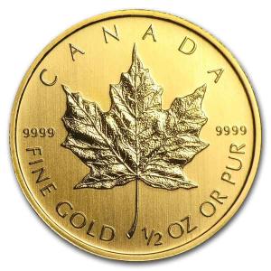1/2 oz Canadian Gold Maple Leaf Coin
