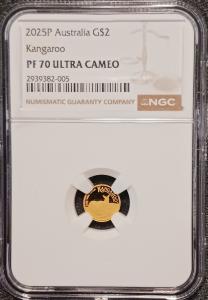 2025 Australia Mini Roo Kangaroo Gold Coin PF70