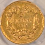1862 $3 Indian Princess Gold Coin AU53