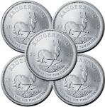 Set of 5 – 2025 South Africa 1 oz Silver Krugerrand