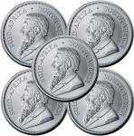 Set of 5 – 2025 South Africa 1 oz Silver Krugerrand