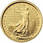 2022 British Gold Britannia 1/10 oz Coin