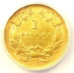 1854 Type 2 Indian Gold Dollar - ANACS AU50